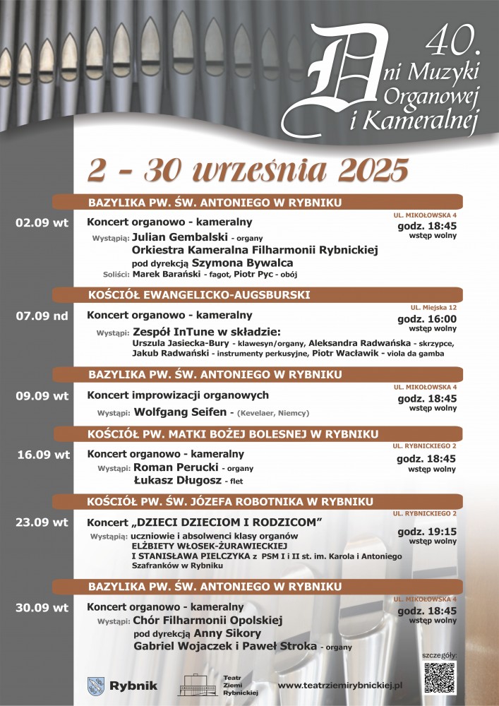 40. Dni Muzyki Organowej i Kameralnej Rybnik 2025
