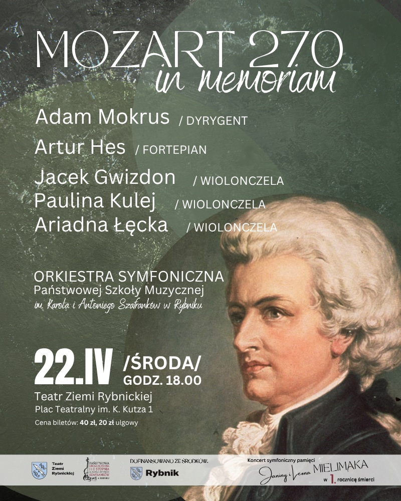 KONCERT SYMFONICZNY MOZART 270 IN MEMORIAM poświęcony pamięci Janiny i Leona Mielimąków