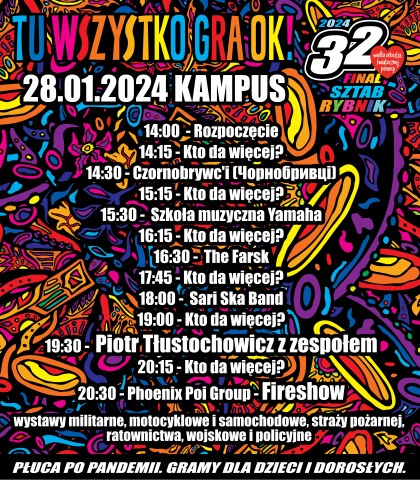 32 finał Wielkiej Orkiestry Świątecznej Pomocy w Rybniku